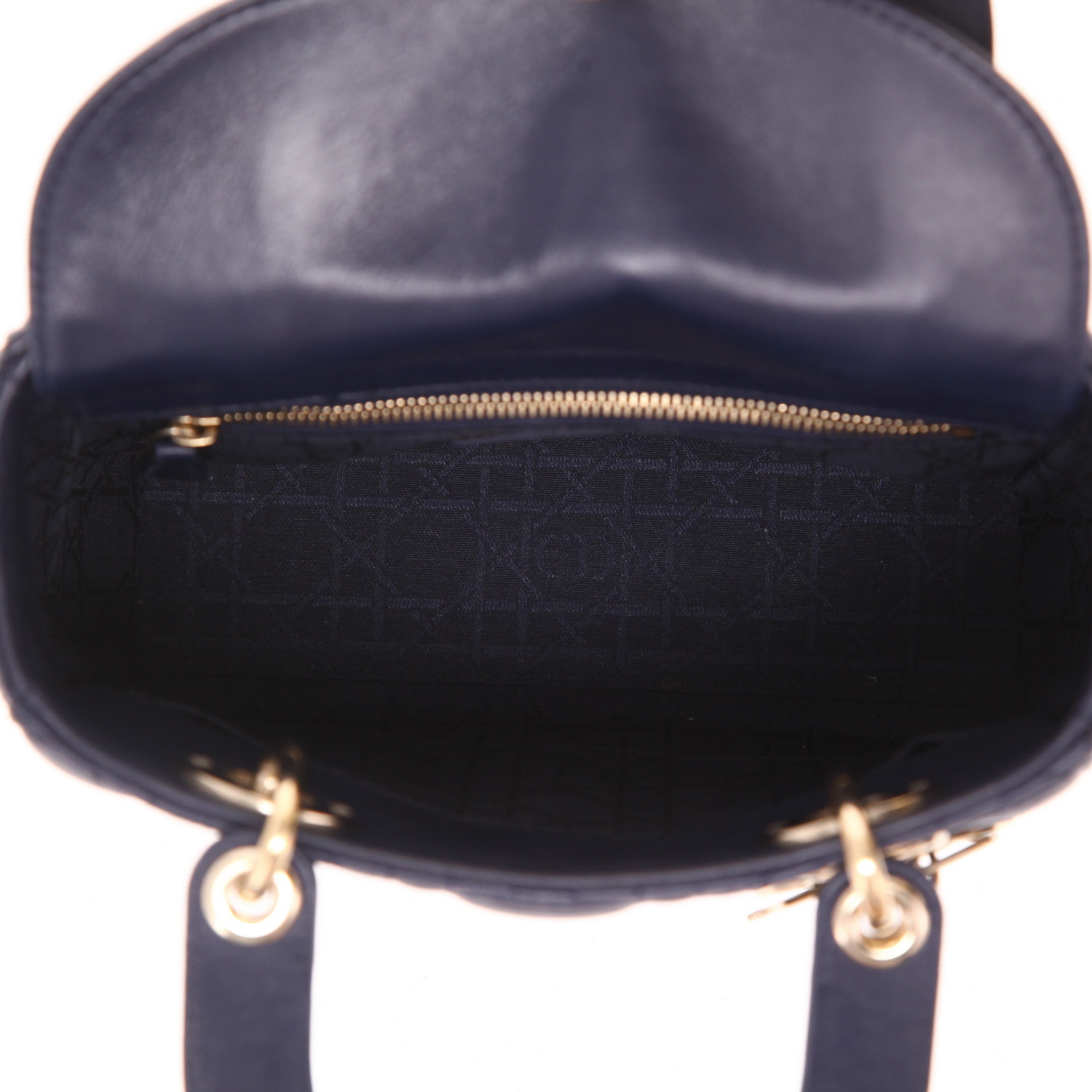 Sac à main Dior  My ABCDIOR en cuir cannage bleu-marine - Detail D3