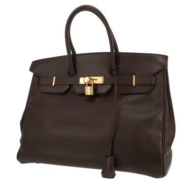 Sac à main Hermès  Birkin 35 cm en cuir Courchevel marron