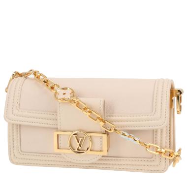 Bolso bandolera Louis Vuitton  Dauphine East West en cuero color rosa claro