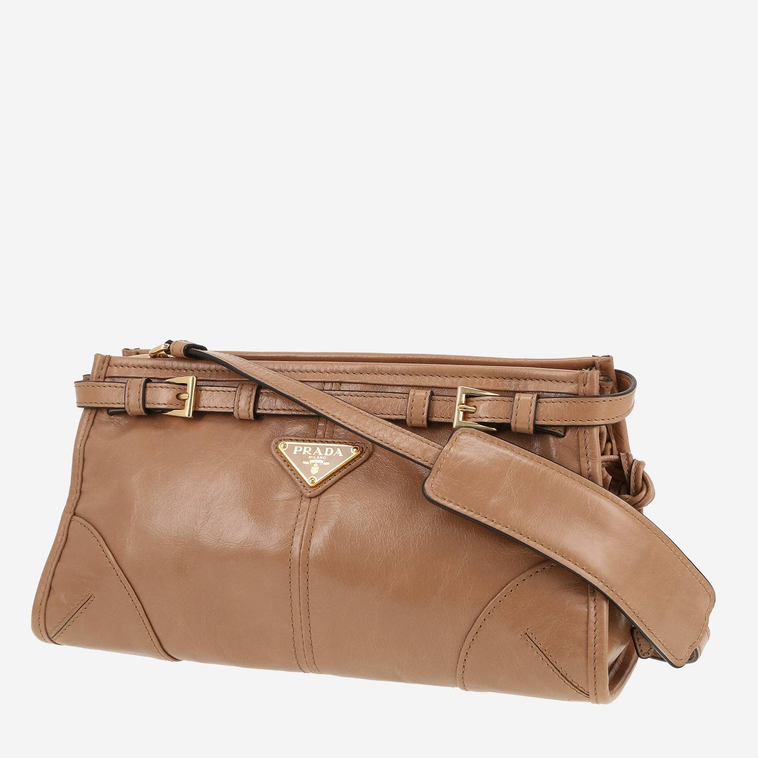 Prada  Bonnie small model  shoulder bag  in beige leather