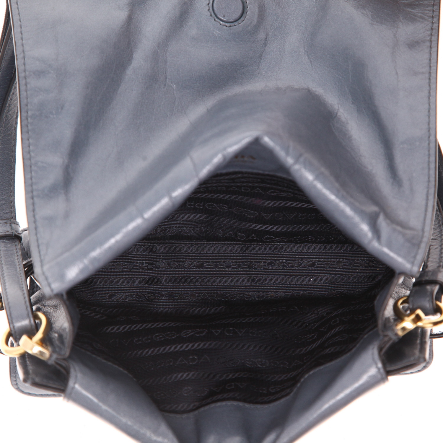 Sac à main Prada   en cuir bleu armée de l'air - Detail D3