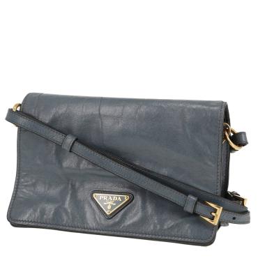 Bolso de mano Prada   en cuero azul armée de l'air