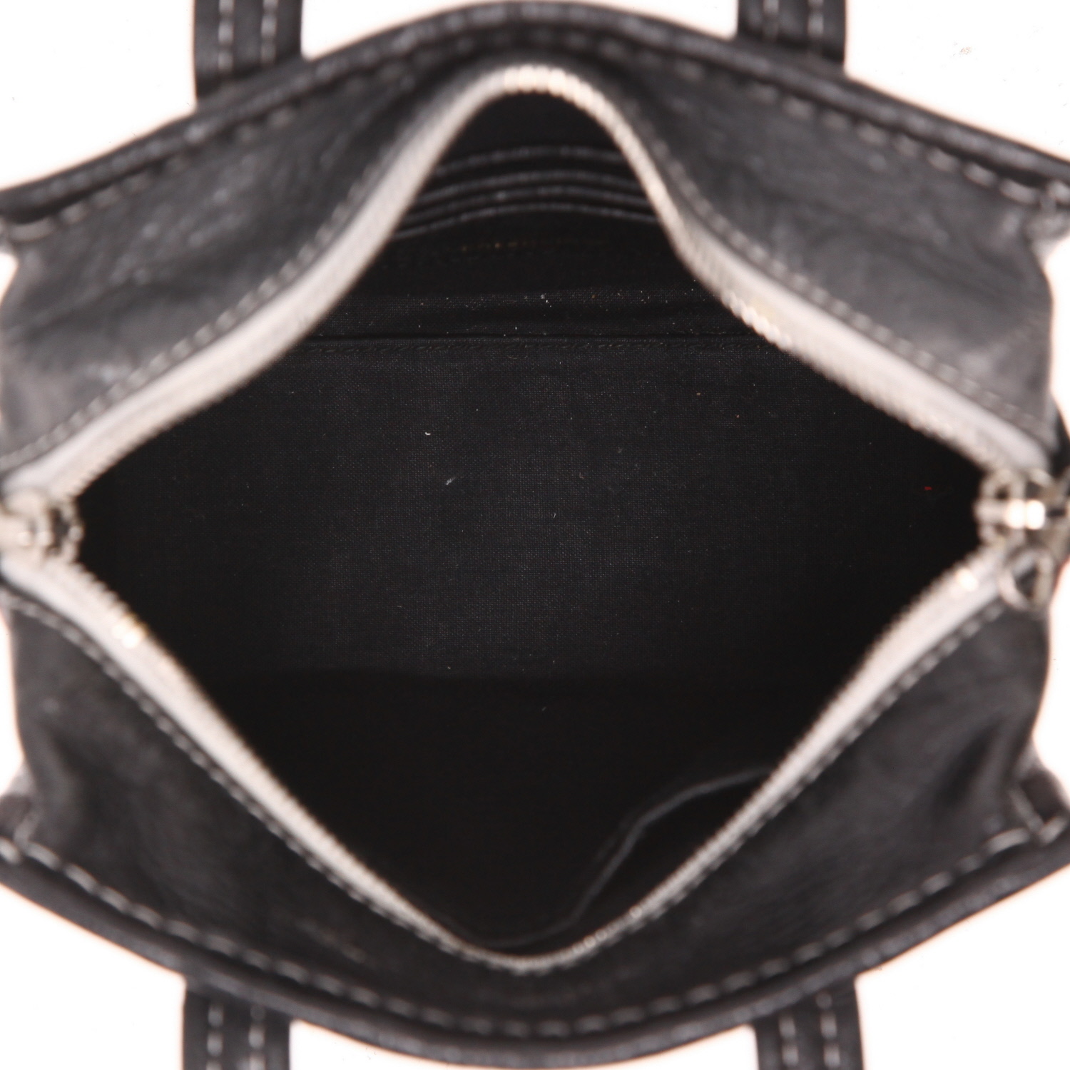 Bolso Cabás Balenciaga  Bazar shopper en cuero negro color burdeos y blanco - Detail D3