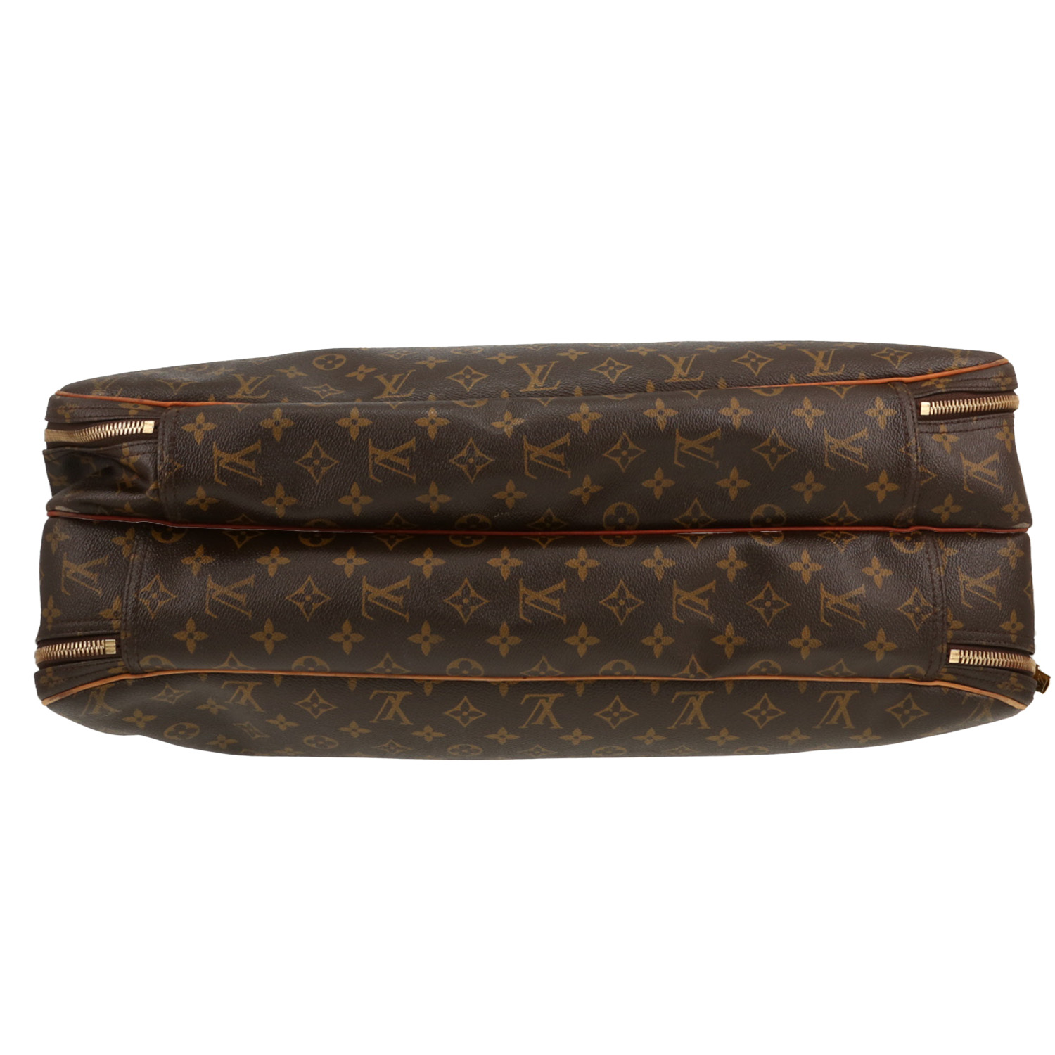 Louis Vuitton  Sirius 55 travel bag  in brown monogram canvas  and natural leather - Detail D1