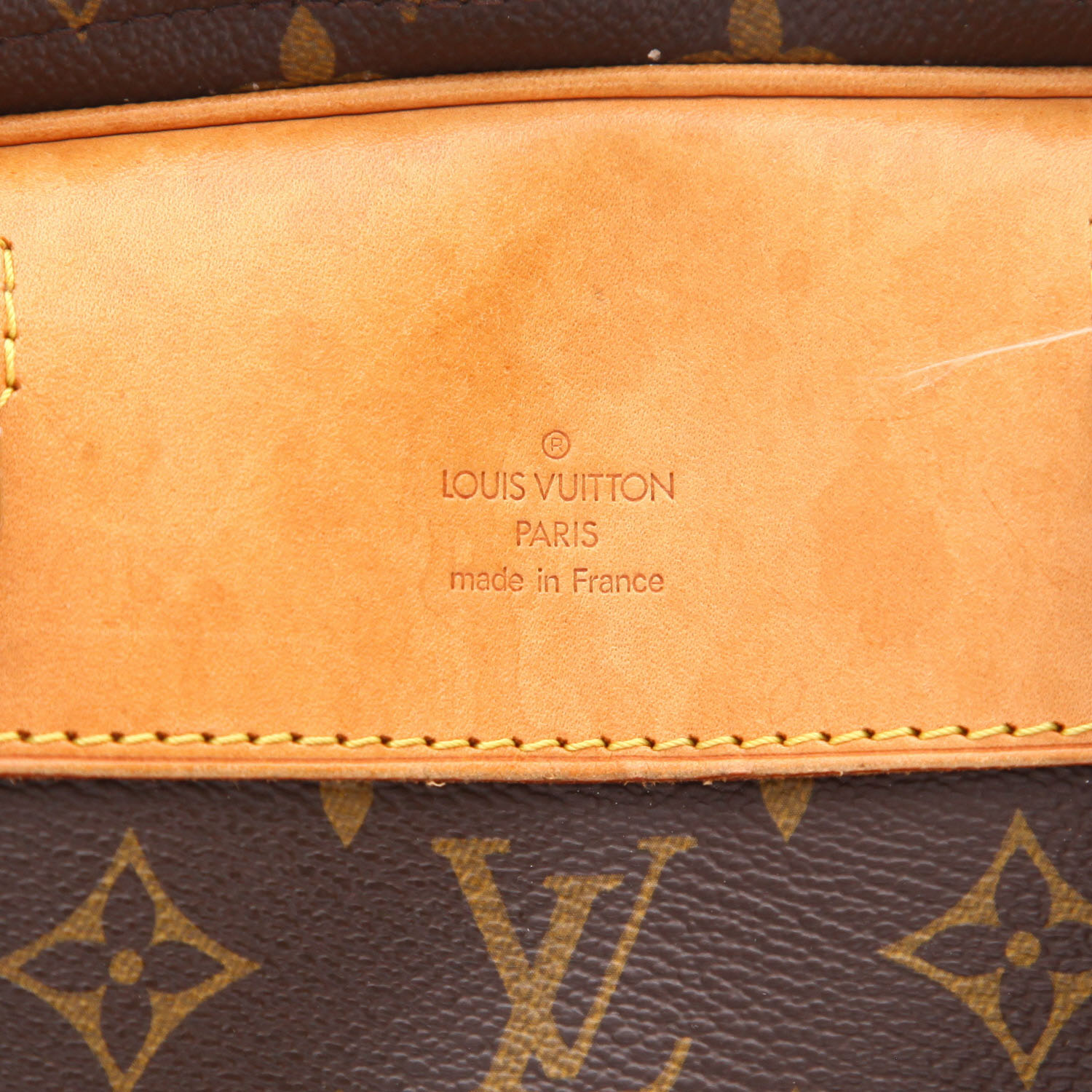 Louis Vuitton  Sirius 55 travel bag  in brown monogram canvas  and natural leather - Detail D2