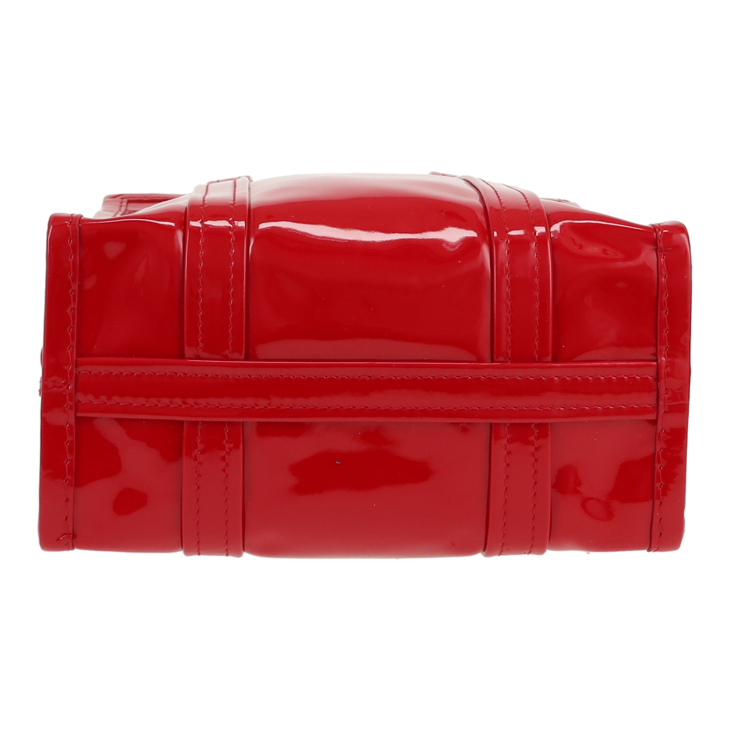 Sac bandoulière Balenciaga  Bazar shopper petit modèle  en cuir verni rouge - Detail D1