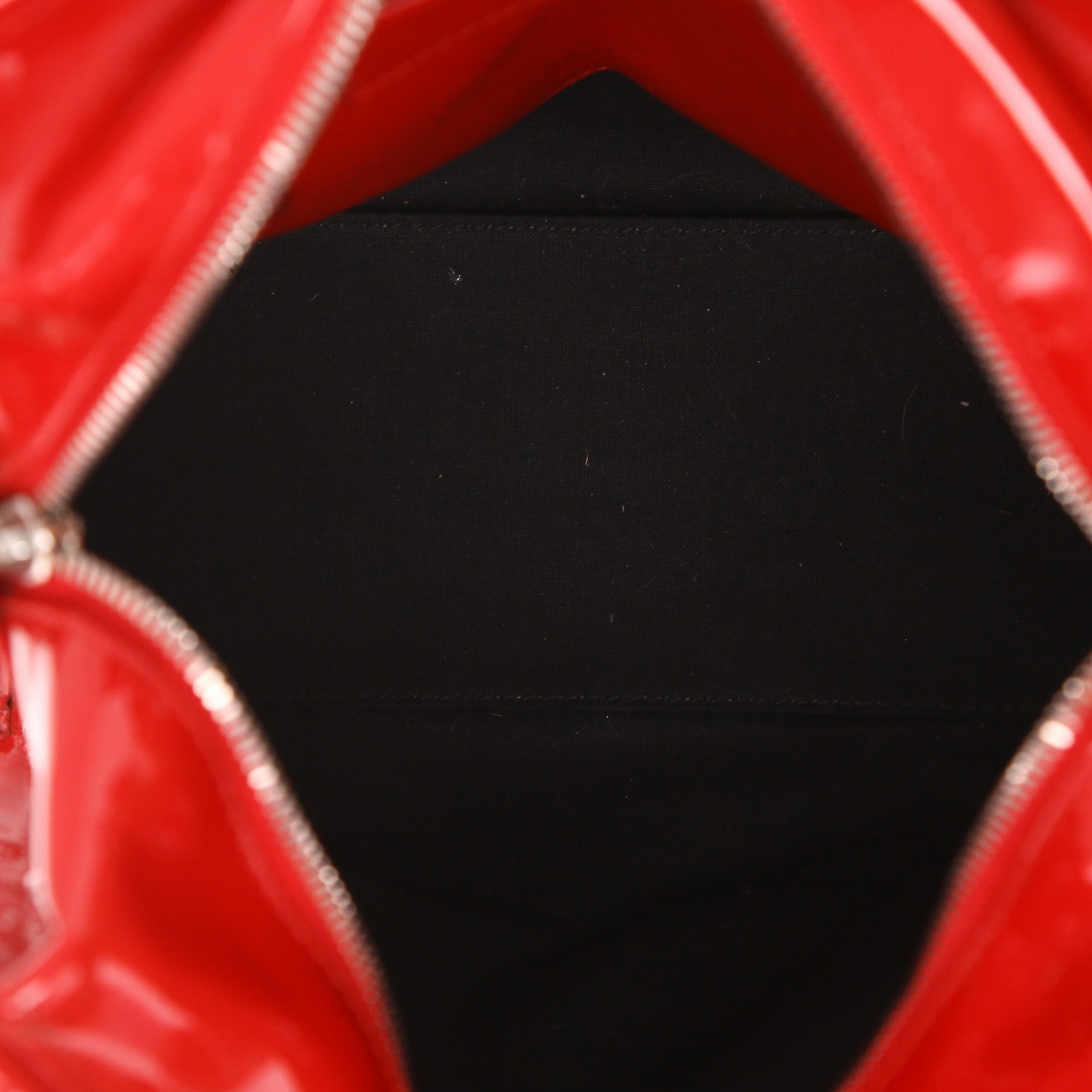 Sac bandoulière Balenciaga  Bazar shopper petit modèle  en cuir verni rouge - Detail D3