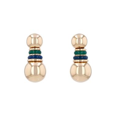 Boucheron  earrings in yellow gold, agate and chrysoprase