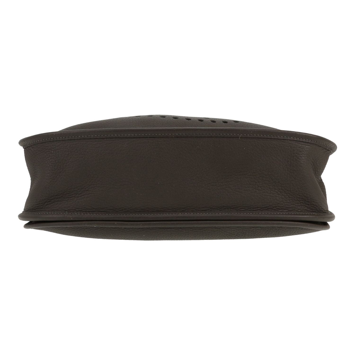 Bolso bandolera Hermès  Evelyne en cuero taurillon clémence gris Graphite - Detail D1