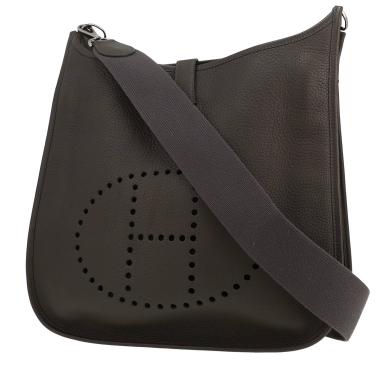 Bolso bandolera Hermès  Evelyne en cuero taurillon clémence gris Graphite