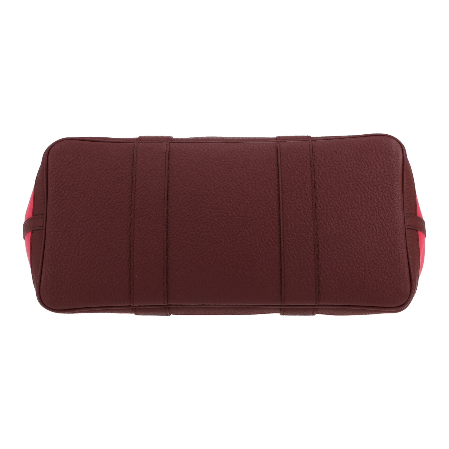 Hermès  Garden Party 36 cm shopping bag  in pink canvas  and burgundy leather - Detail D1