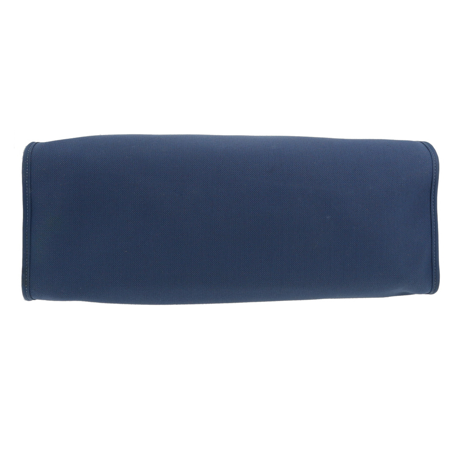 Bolso para llevar al hombro o en la mano Hermès  Herbag en lona azul y cuero azul - Detail D1