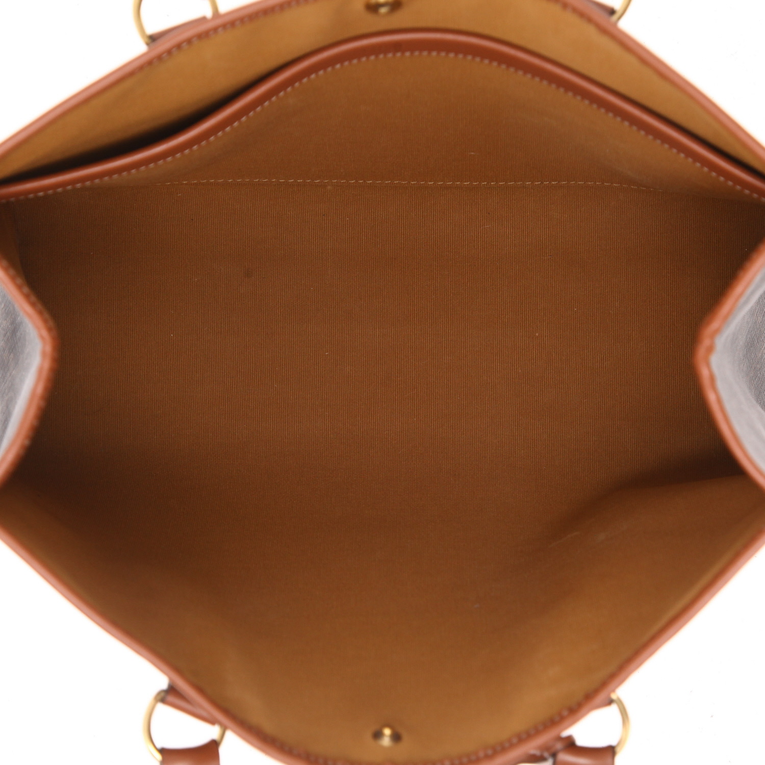 Sac cabas Celine  Horizontal en toile Triomphe marron et cuir marron - Detail D3