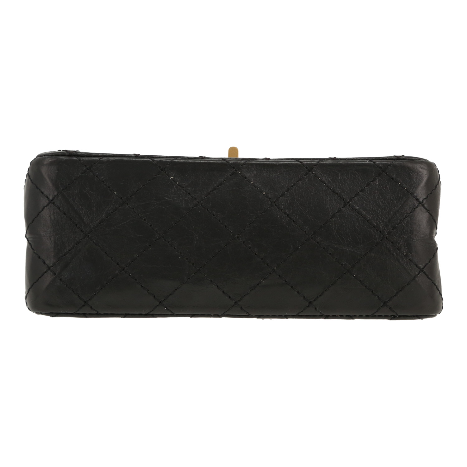 Bolso bandolera Chanel  2.55 modelo pequeño  en cuero acolchado negro - Detail D1