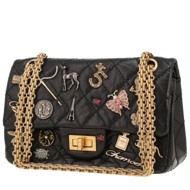 Bolso bandolera Chanel  2.55 modelo pequeño  en cuero acolchado negro