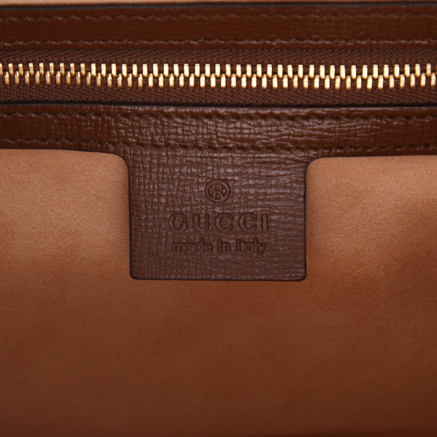 Borsa Gucci  Jackie 1961 in tela "sûpreme GG" beige e pelle marrone - Detail D2