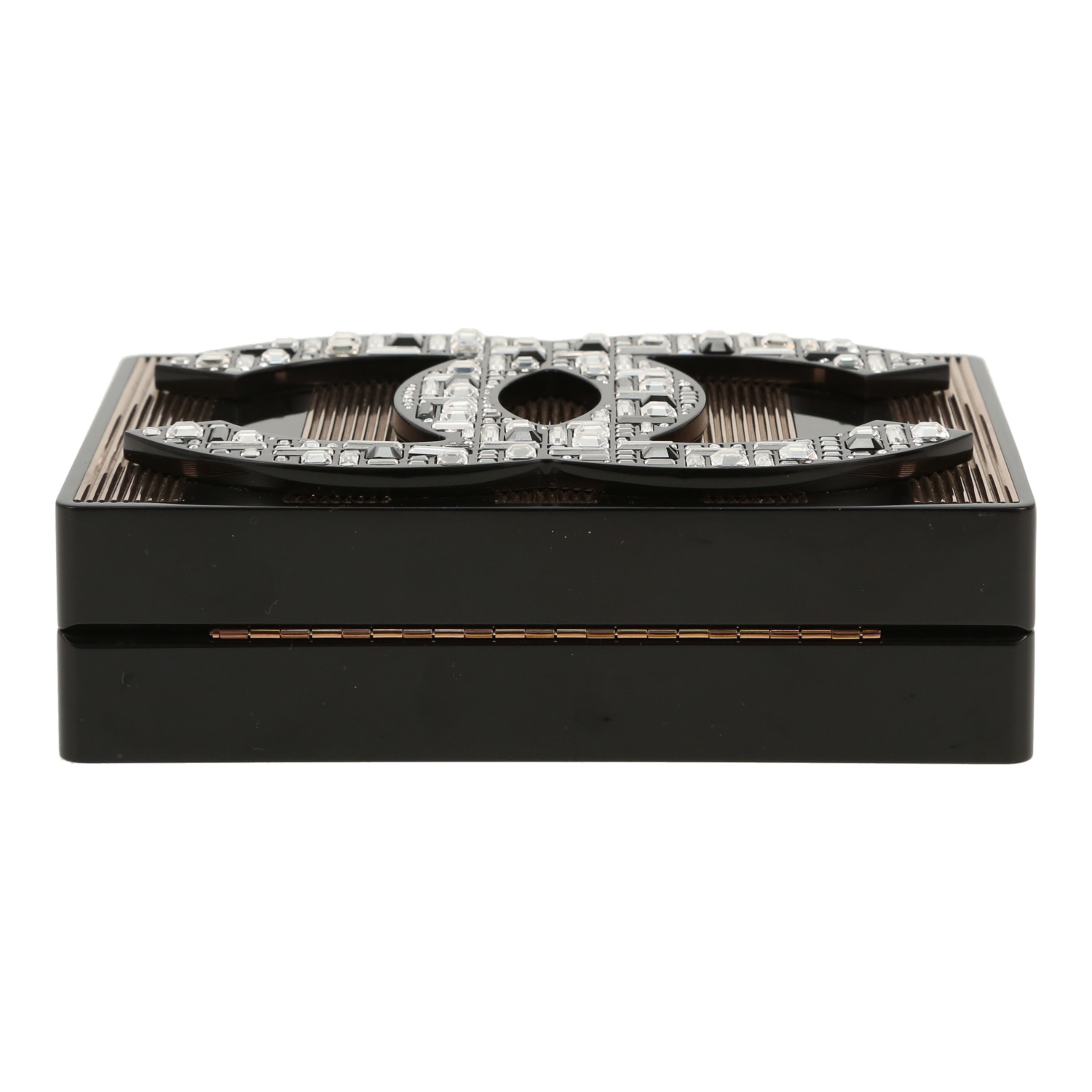 Borsettina da sera Chanel   in plexiglas nero e dorato - Detail D1