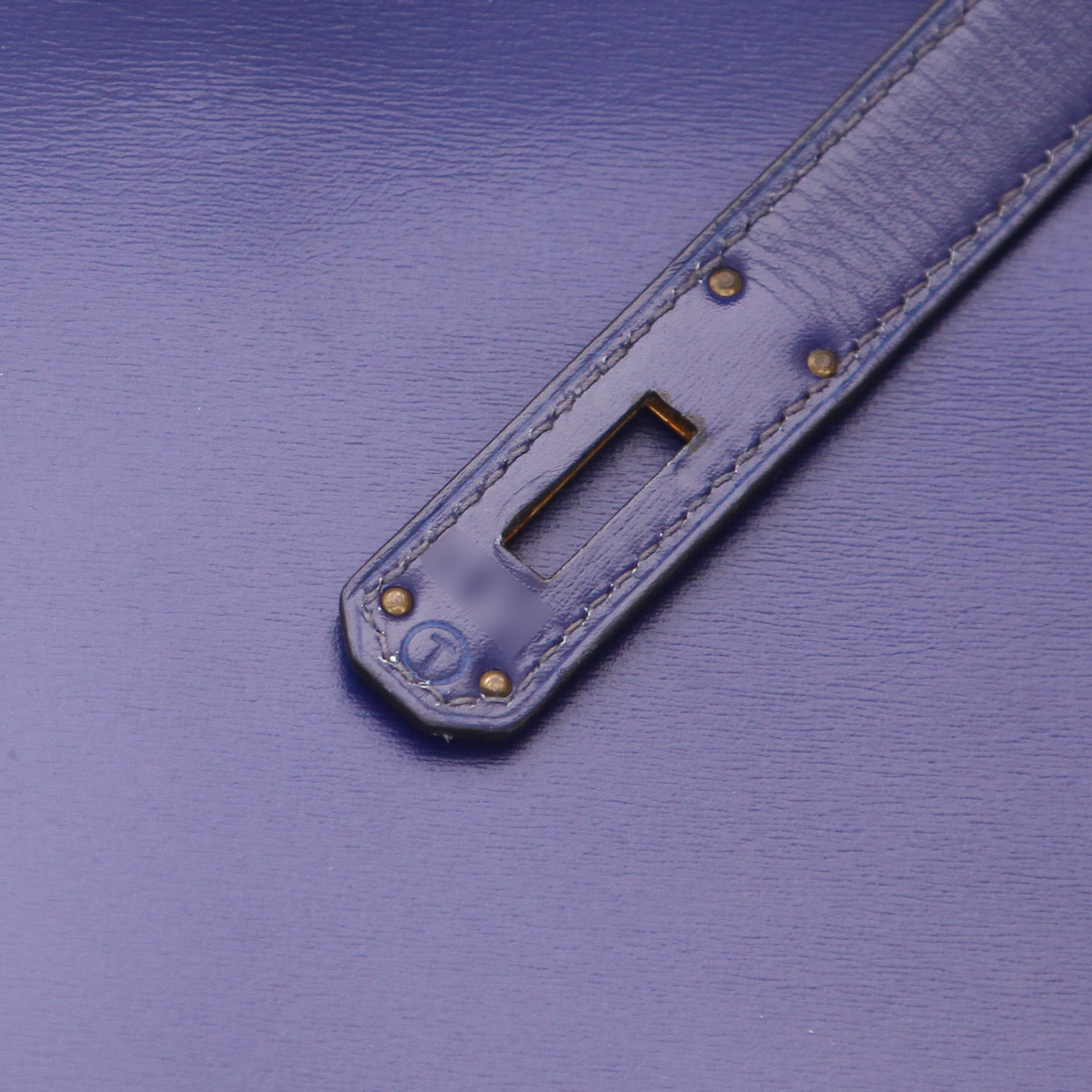 Hermès Kelly 32 cm handbag in Sapphire Blue box calf leather - Detail D4