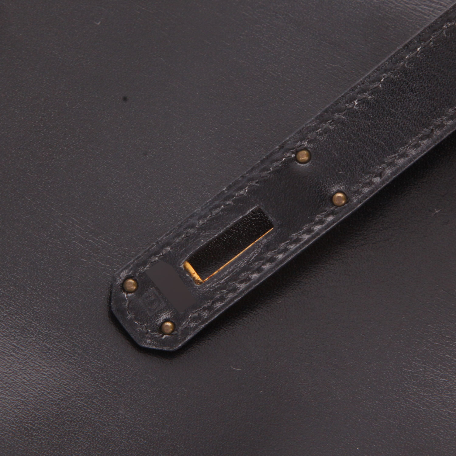 Bolso Hermès Kelly de 32 cm en piel negra tipo «box» - Detail D4