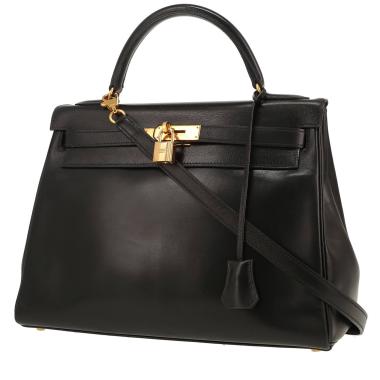 Sac à main Hermès  Kelly 32 cm en cuir box noir
