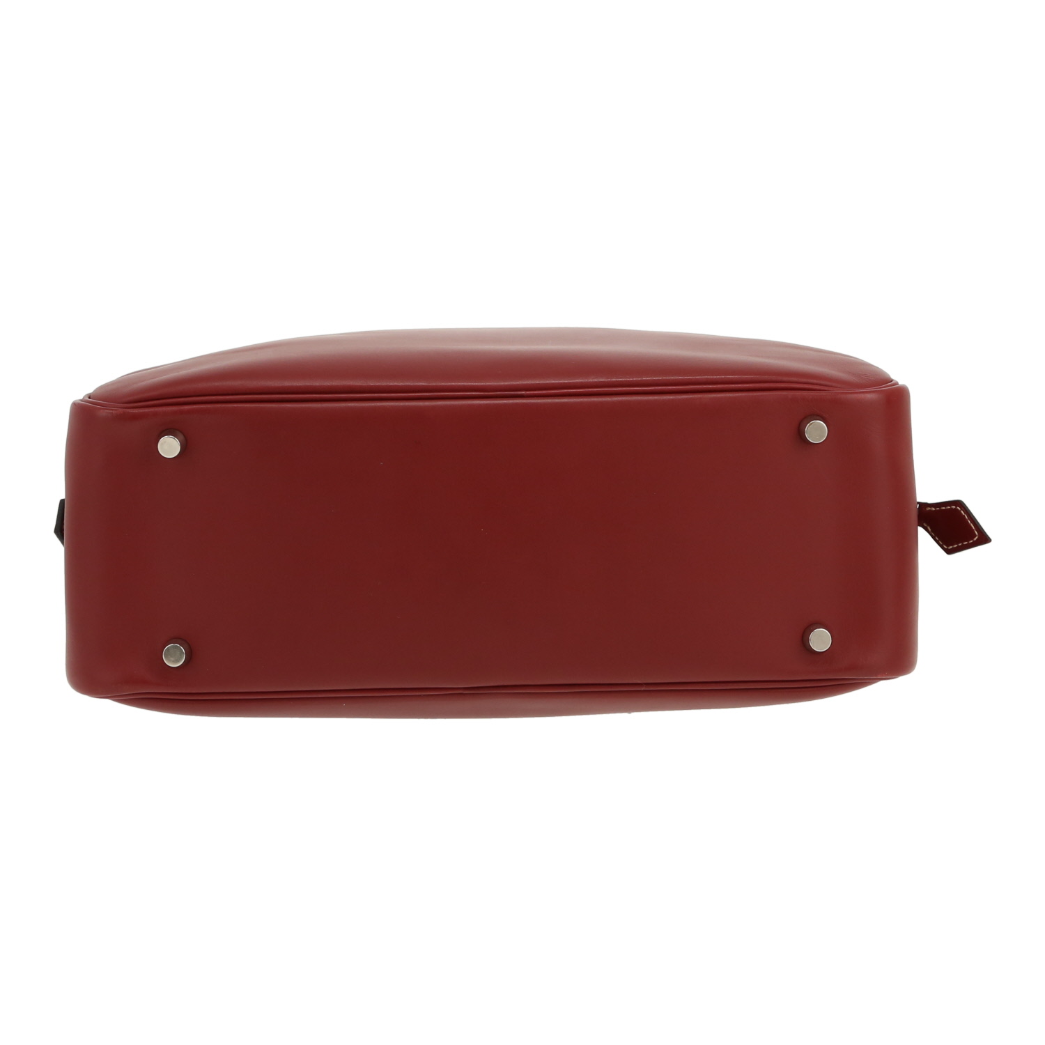 Sac à main Hermès  Plume en cuir box rouge H - Detail D1