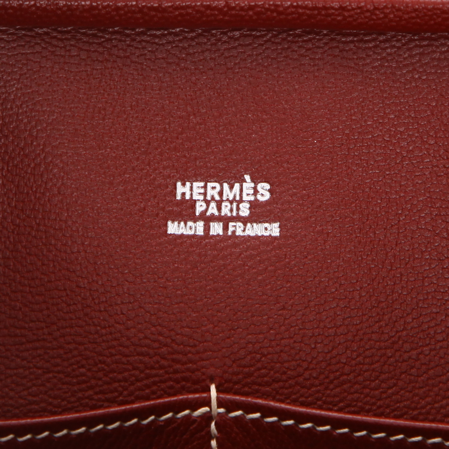 Sac à main Hermès  Plume en cuir box rouge H - Detail D2