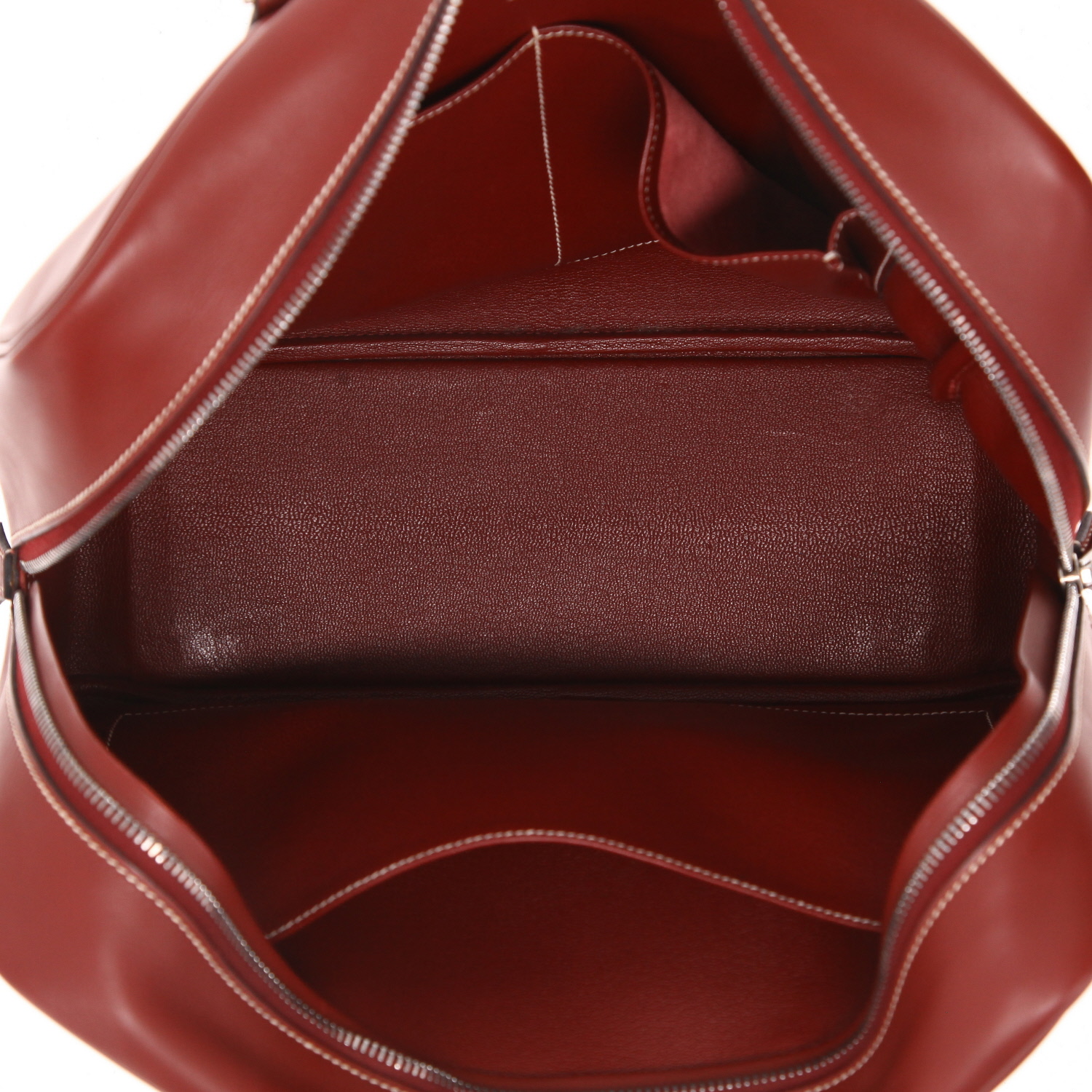 Hermès  Plume handbag  in red H box leather - Detail D3