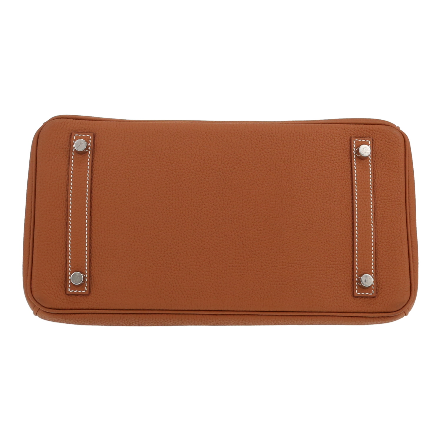 Bolso de mano Hermès  Birkin 30 cm en cuero togo color oro - Detail D1