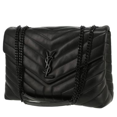 Saint Laurent  Loulou shoulder bag  in black chevron quilted leather