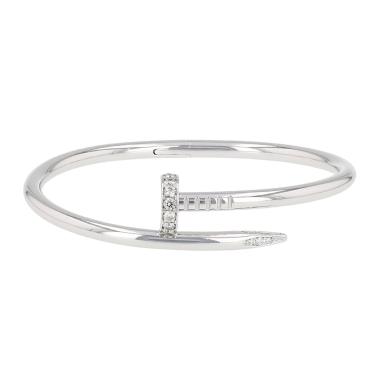 Brazalete Cartier Juste un clou de oro blanco y diamantes