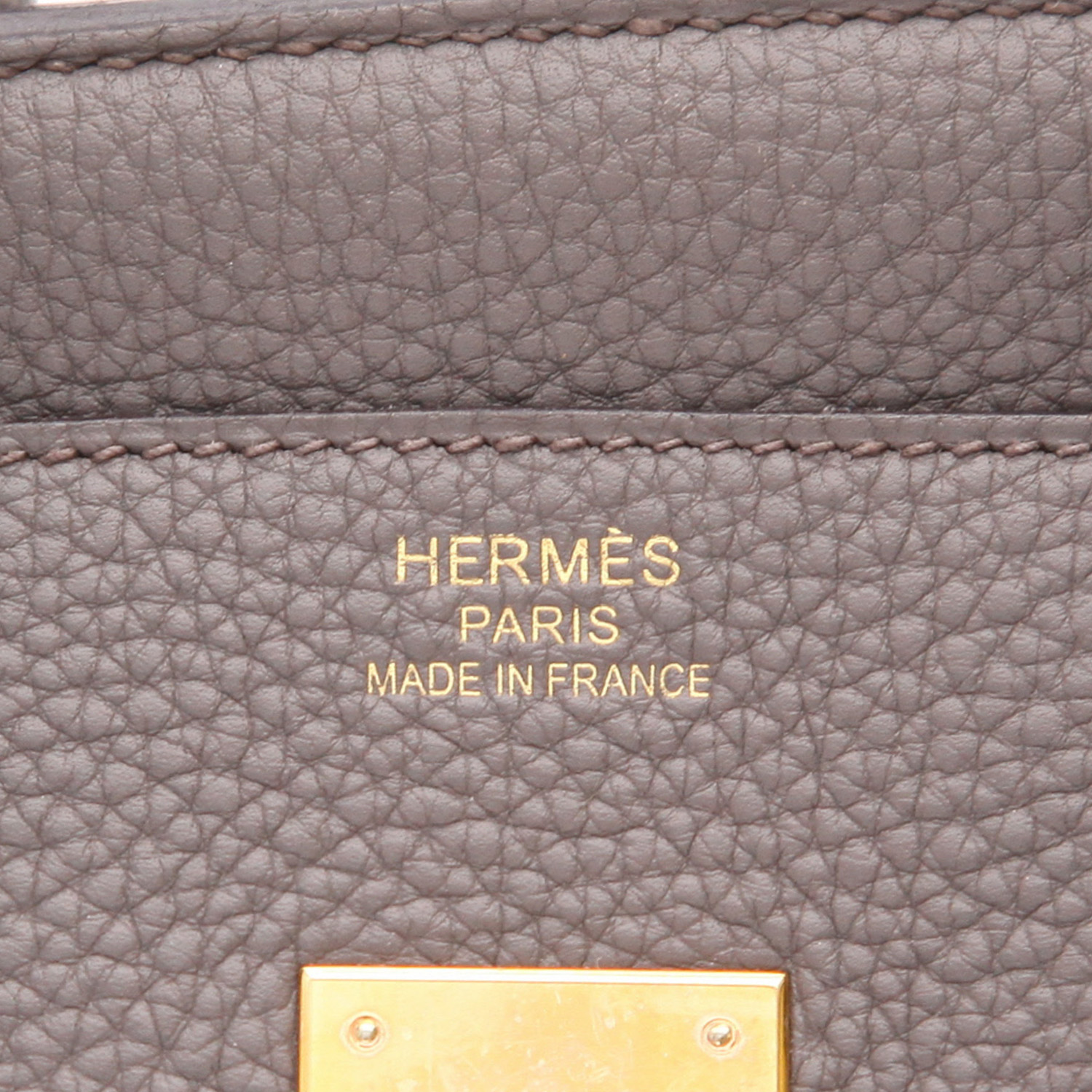 Borsa Hermès  Birkin 35 cm in pelle togo grigia - Detail D2