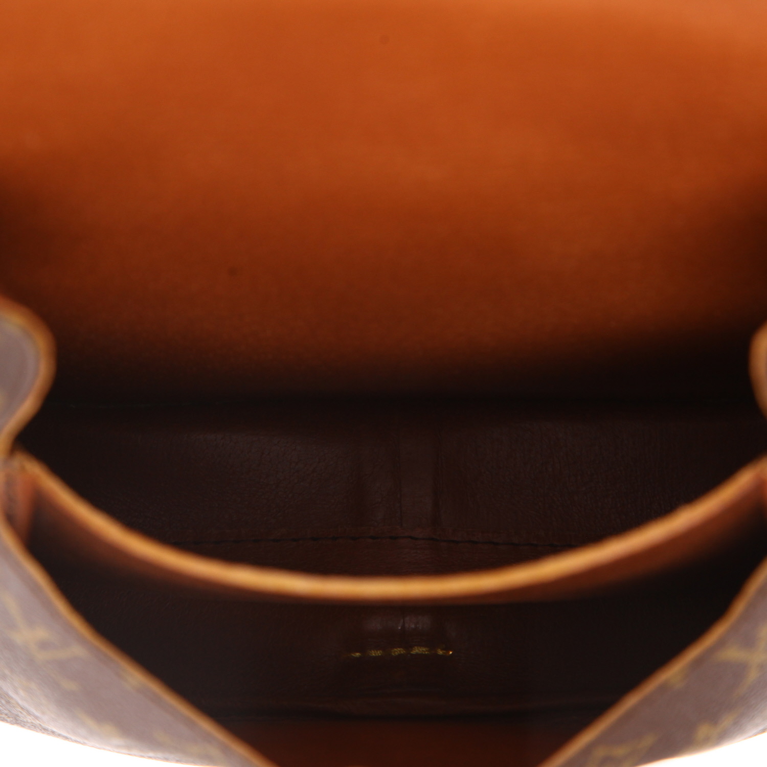 Louis Vuitton  Cartouchiére mini  shoulder bag  in brown monogram canvas  and natural leather - Detail D3