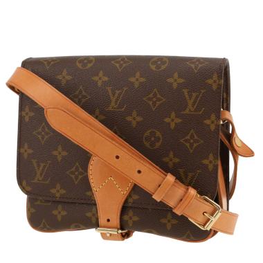 Louis Vuitton  Cartouchiére mini  shoulder bag  in brown monogram canvas  and natural leather
