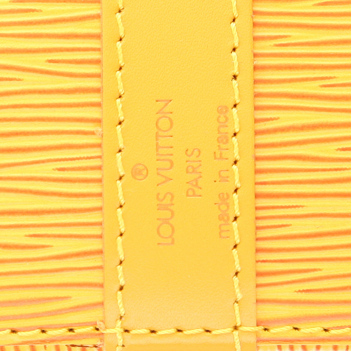 Bolso de mano Louis Vuitton  Noé en cuero Epi amarillo y cuero natural - Detail D2