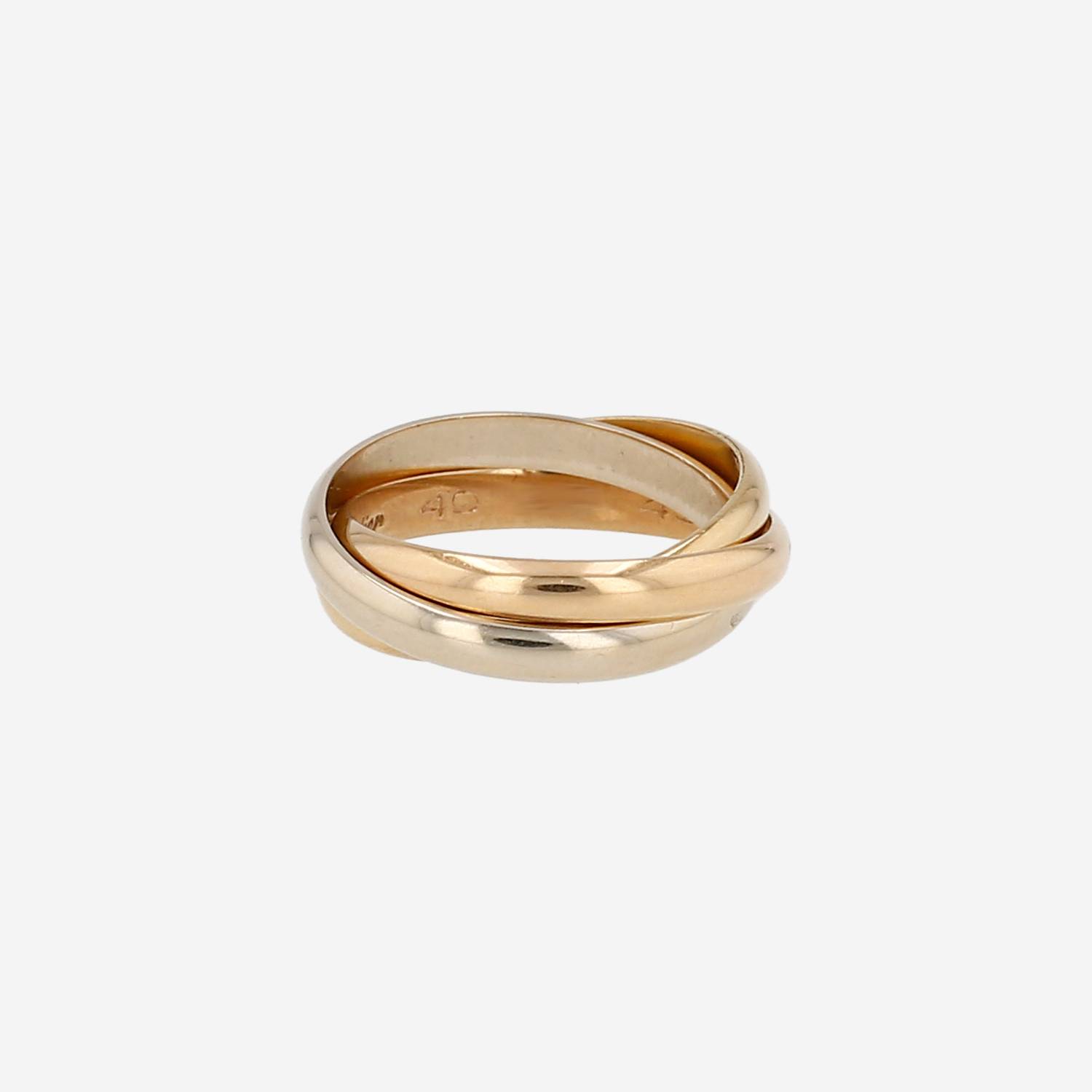 Bague Cartier Trinity petit modèle en 3 ors, taille 49