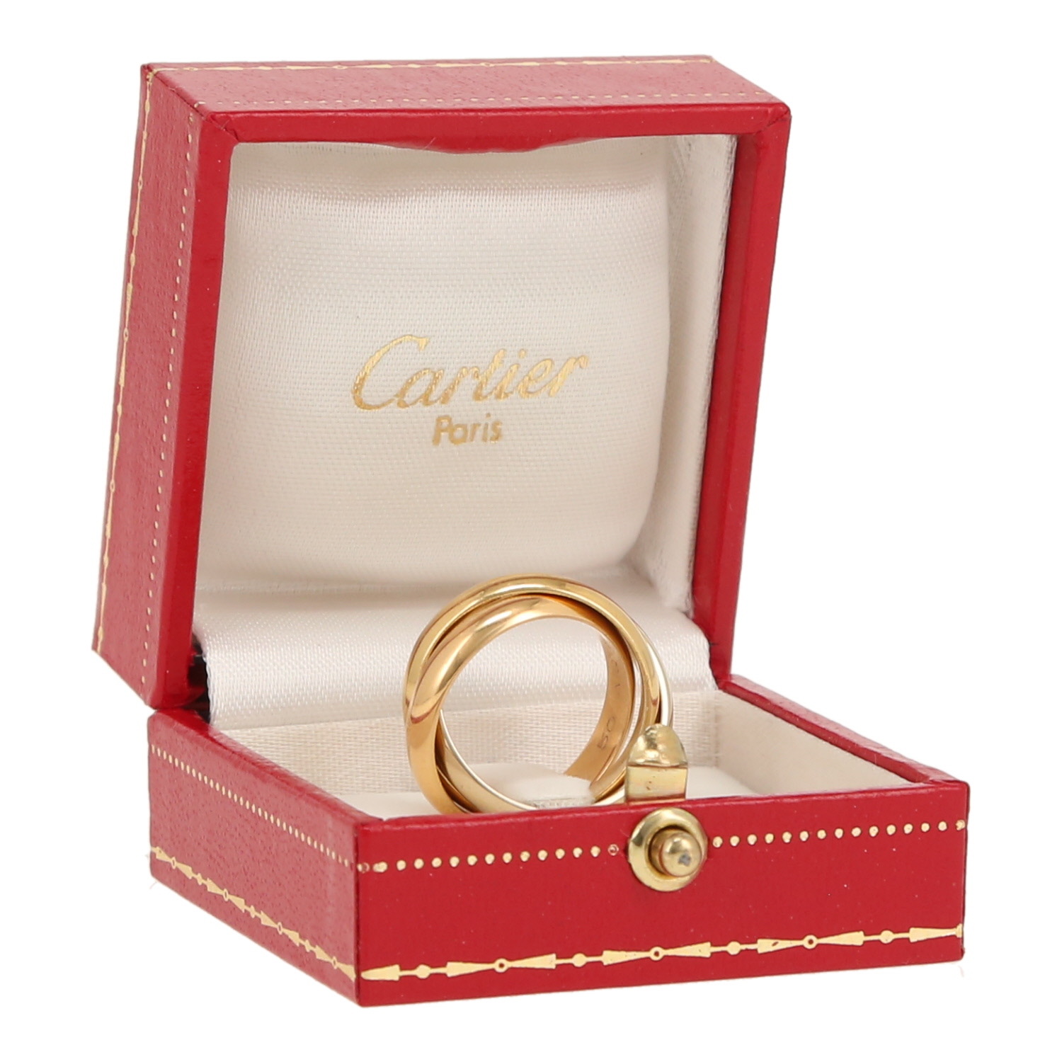 Bague Cartier Trinity moyen modèle Vintage en 3 ors - Detail D2