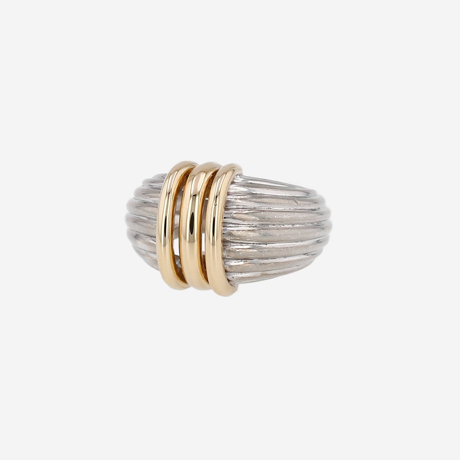 O.J. Perrin  ring in yellow gold and silver