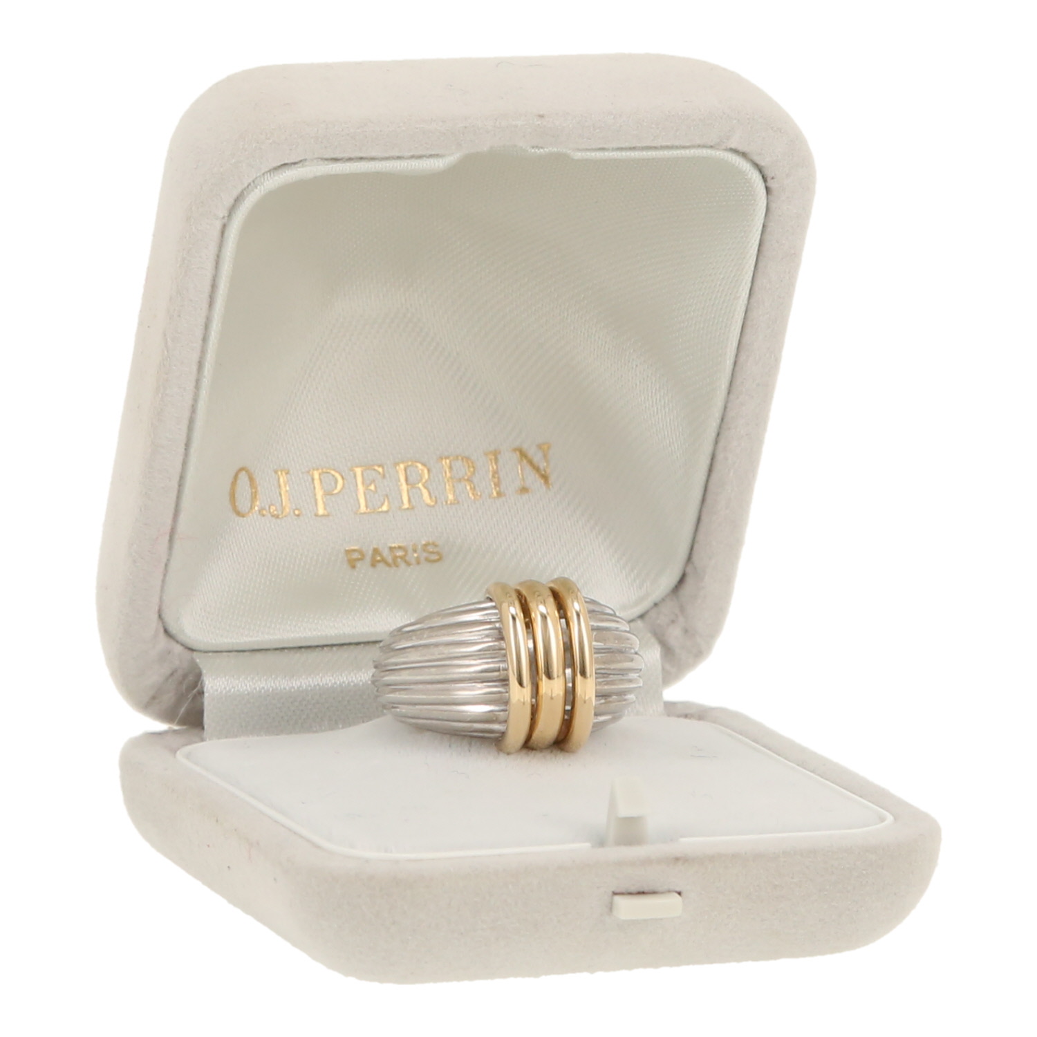 Bague O.J. Perrin  en or jaune et argent - Detail D2