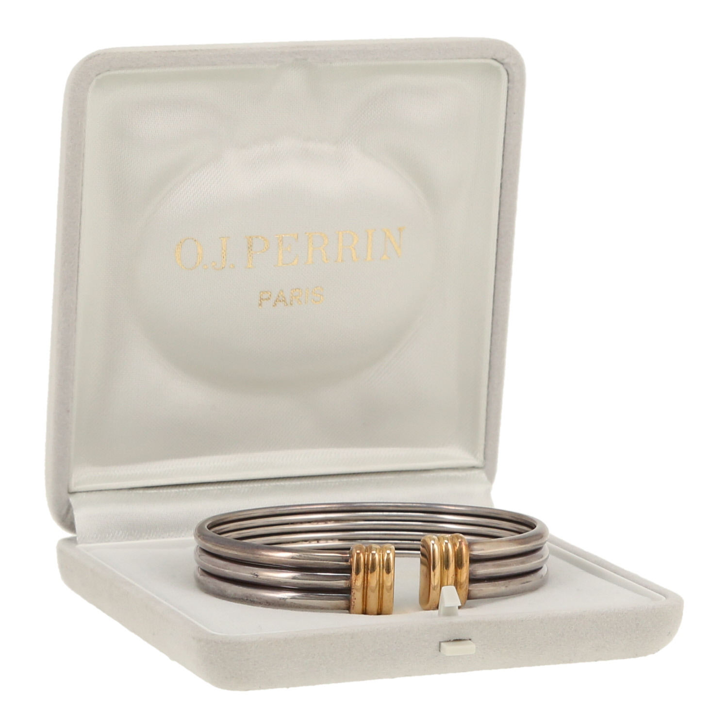 Open O.J. Perrin bangle in silver and yellow gold