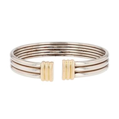 Open O.J. Perrin bangle in silver and yellow gold
