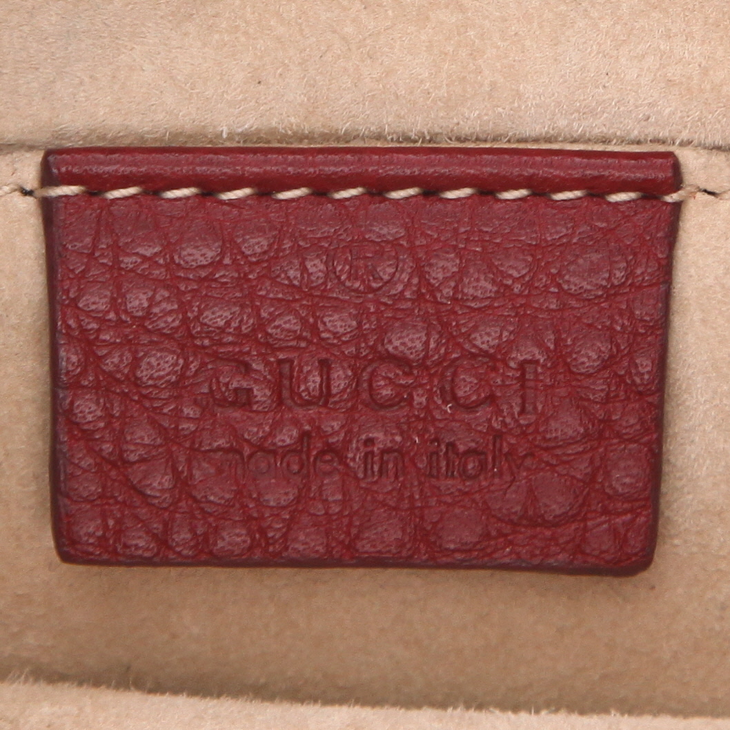 Sac bandoulière Gucci   en cuir bordeaux - Detail D2