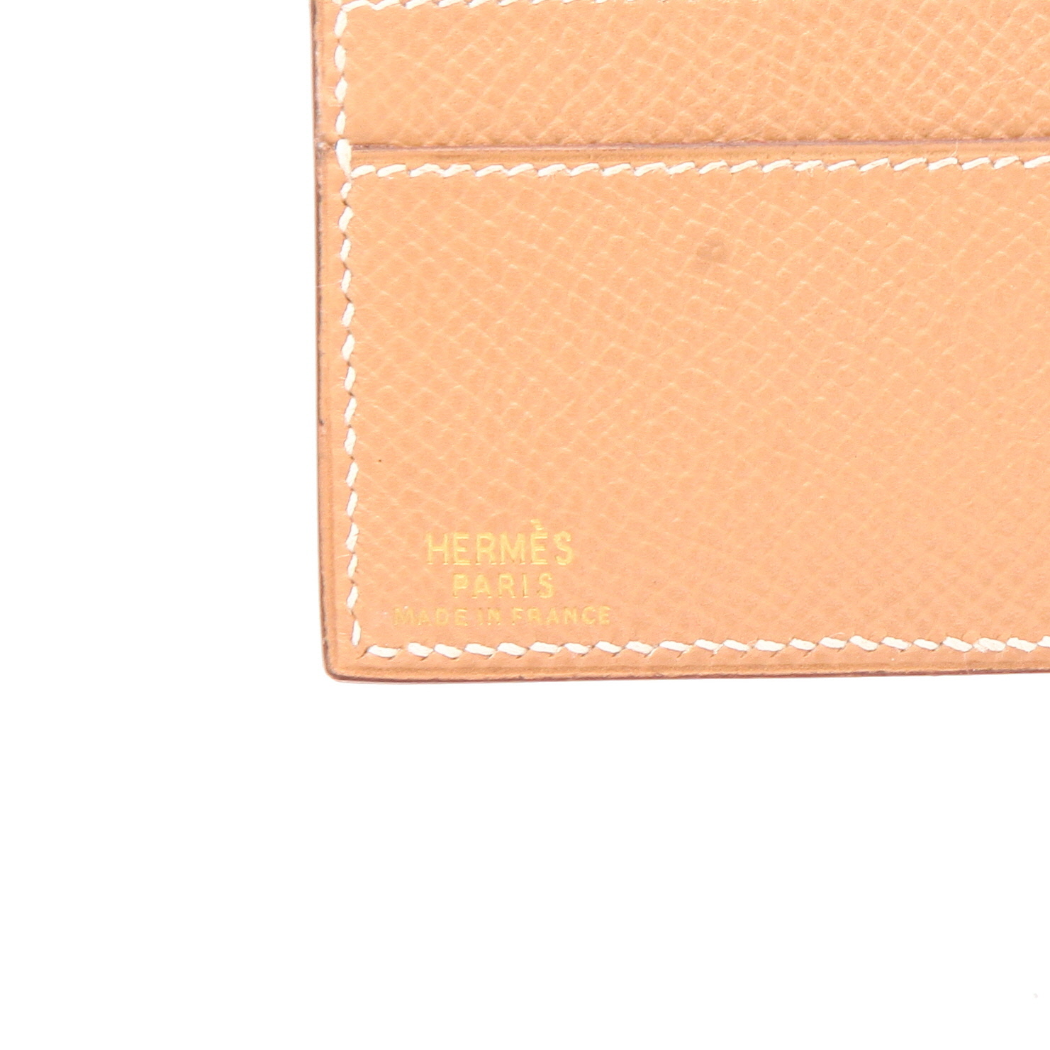 Portefeuille Hermès   en cuir Courchevel gold - Detail D2