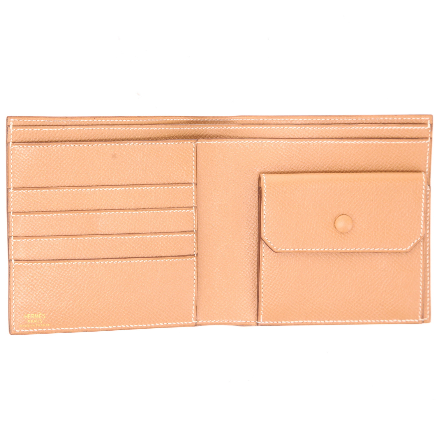 Hermès   wallet  in gold Courchevel leather - Detail D3