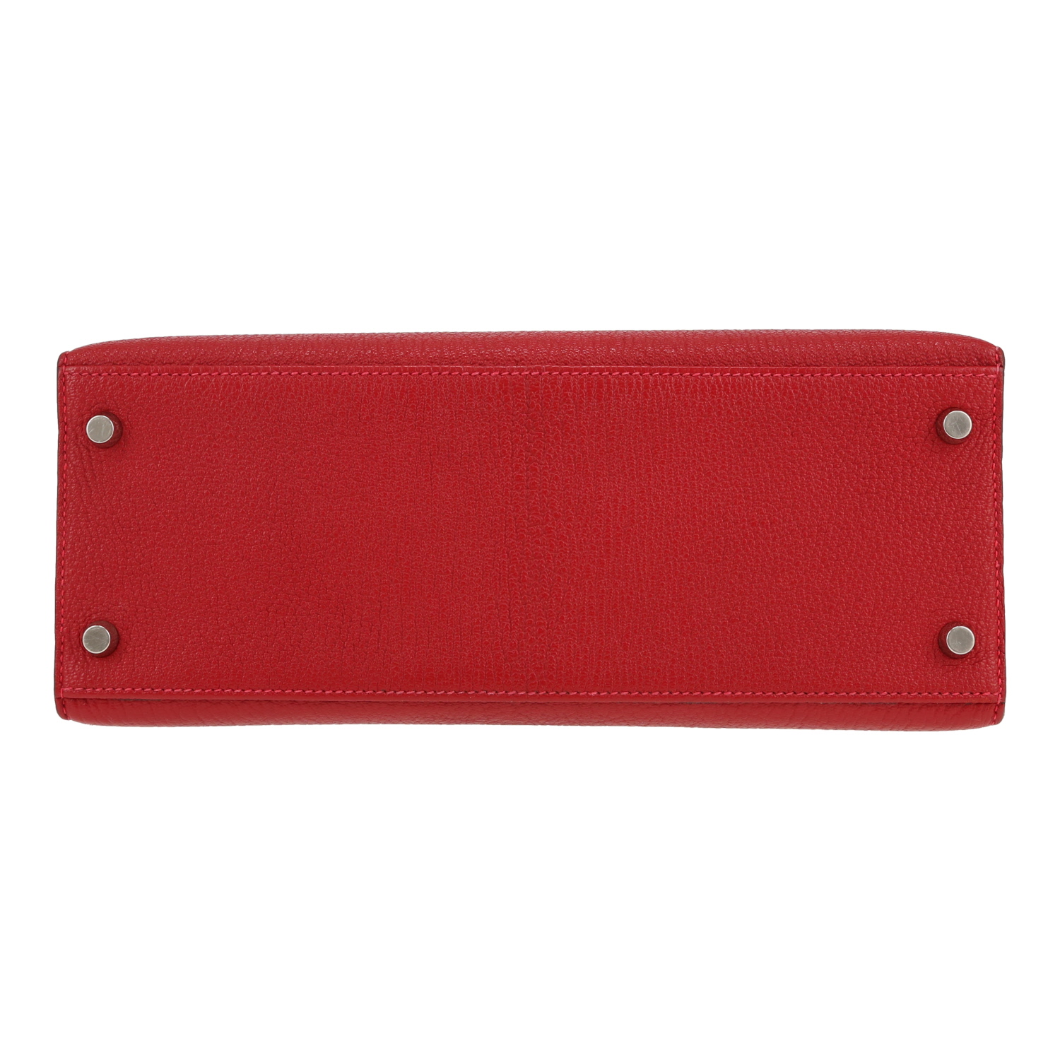 Sac à main Hermès  Kelly 28 cm en chevre rouge - Detail D1