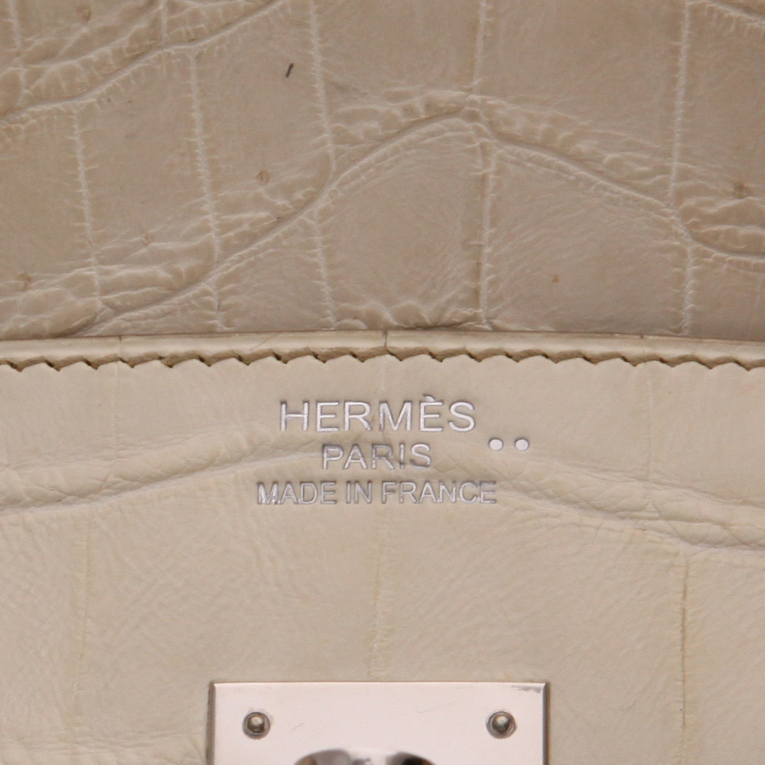 Sac à main Hermès  Birkin 35 cm Himalaya en crocodile niloticus beige - Detail D2