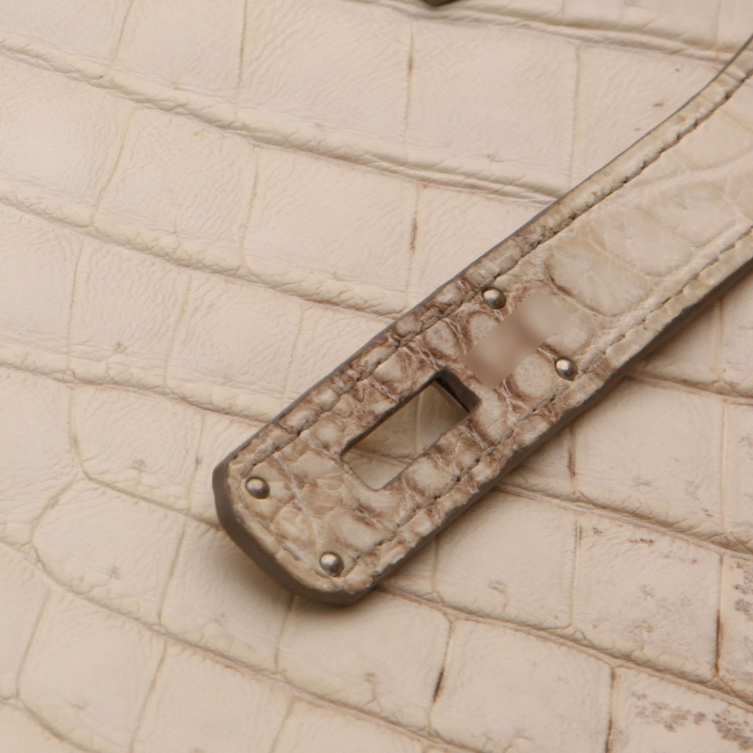 Bolso de mano Hermès  Birkin 35 cm Himalaya en cocodrilo niloticus beige - Detail D4