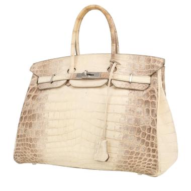 Bolso de mano Hermès  Birkin 35 cm Himalaya en cocodrilo niloticus beige