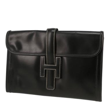 Hermès  Jige pouch  in black box leather