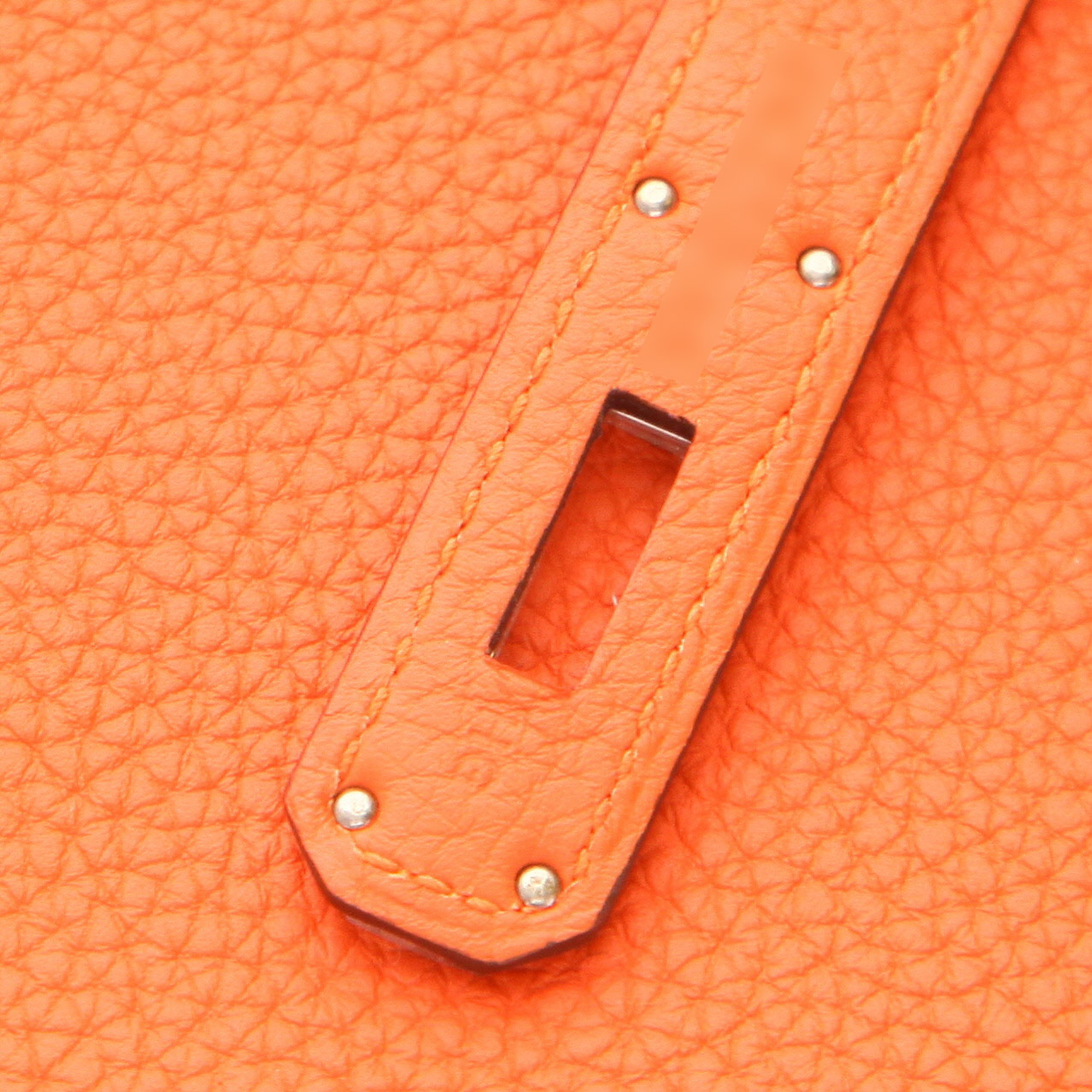 Borsa Hermès  Birkin 30 cm in pelle togo arancione - Detail D4