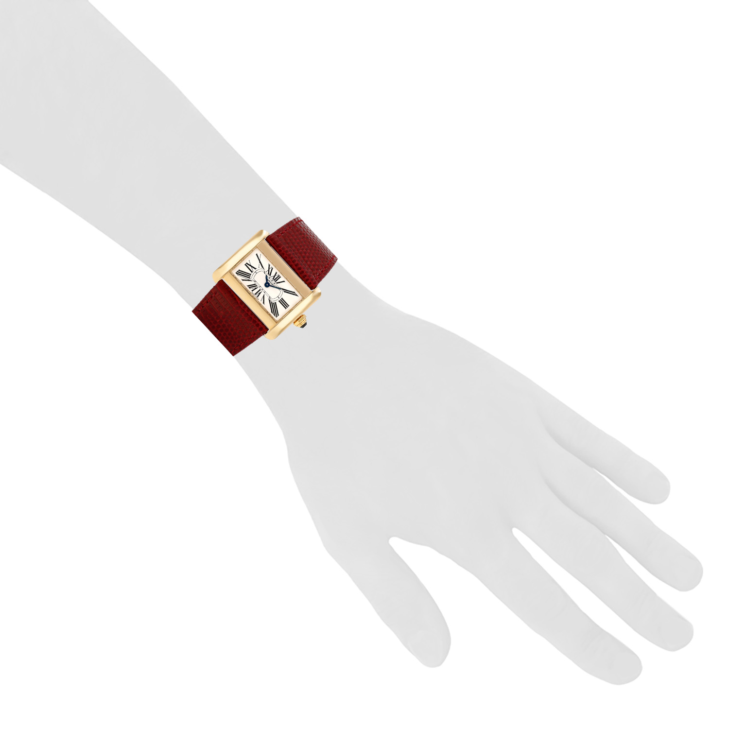 Cartier Tank Divan  small model  in yellow gold Ref: Cartier - 2601  Circa 2000 - Detail D1